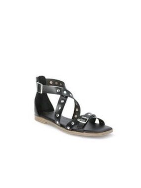 Time and Tru Black Studded Strappy Gladiator Sandal - Women's NWOT